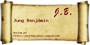 Jung Benjámin névjegykártya